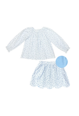 Zuccini Reversible Corduroy Kendall Skirt Set, Blue Blossom