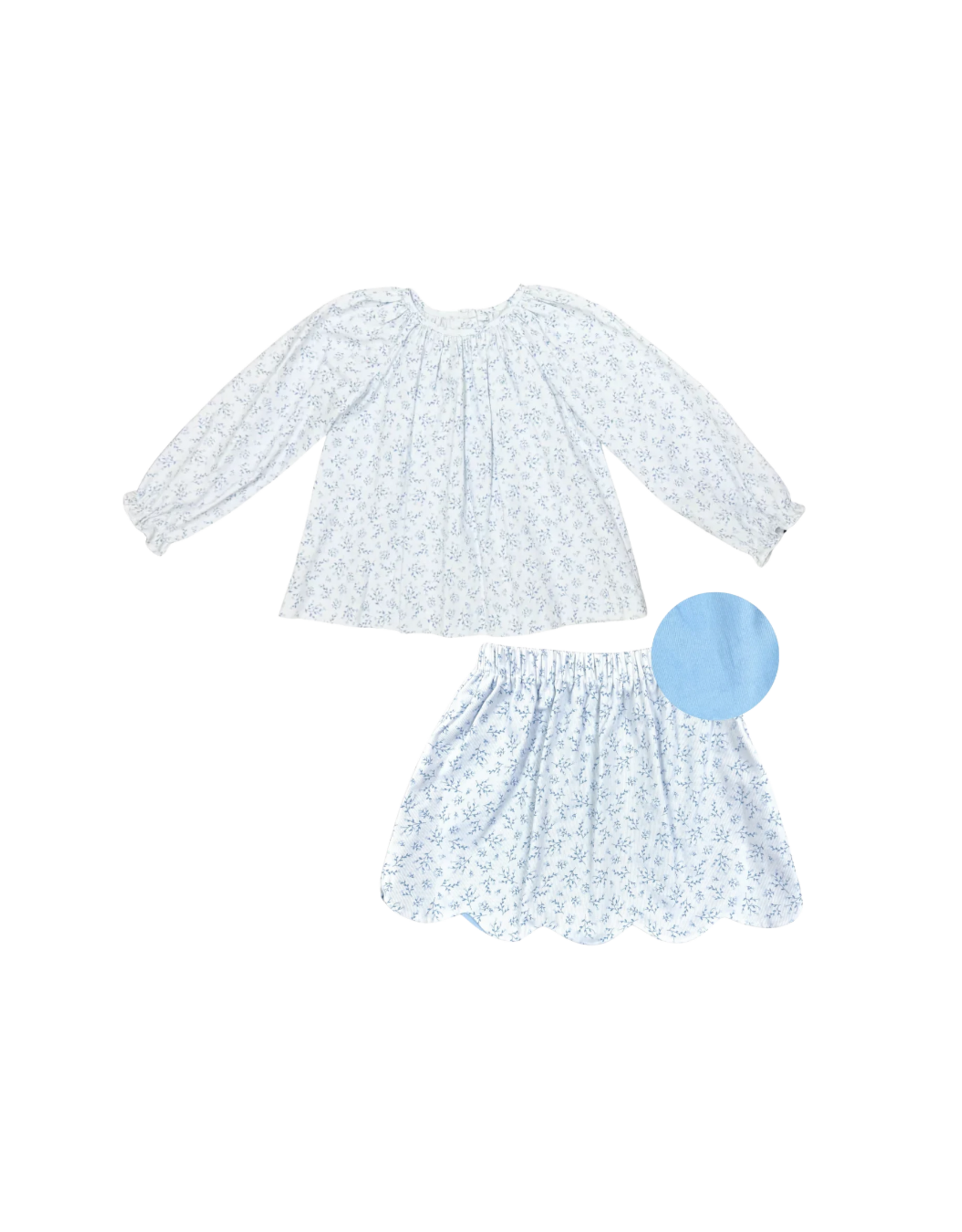 Zuccini Reversible Corduroy Kendall Skirt Set, Blue Blossom