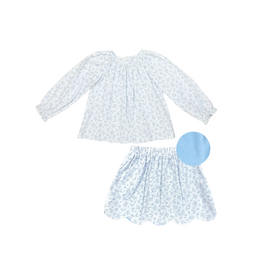 Zuccini Reversible Corduroy Kendall Skirt Set, Blue Blossom