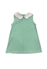 Zuccini Bryar Sleeveless Dress, Covington Green Stripe Knit with Blue Trim