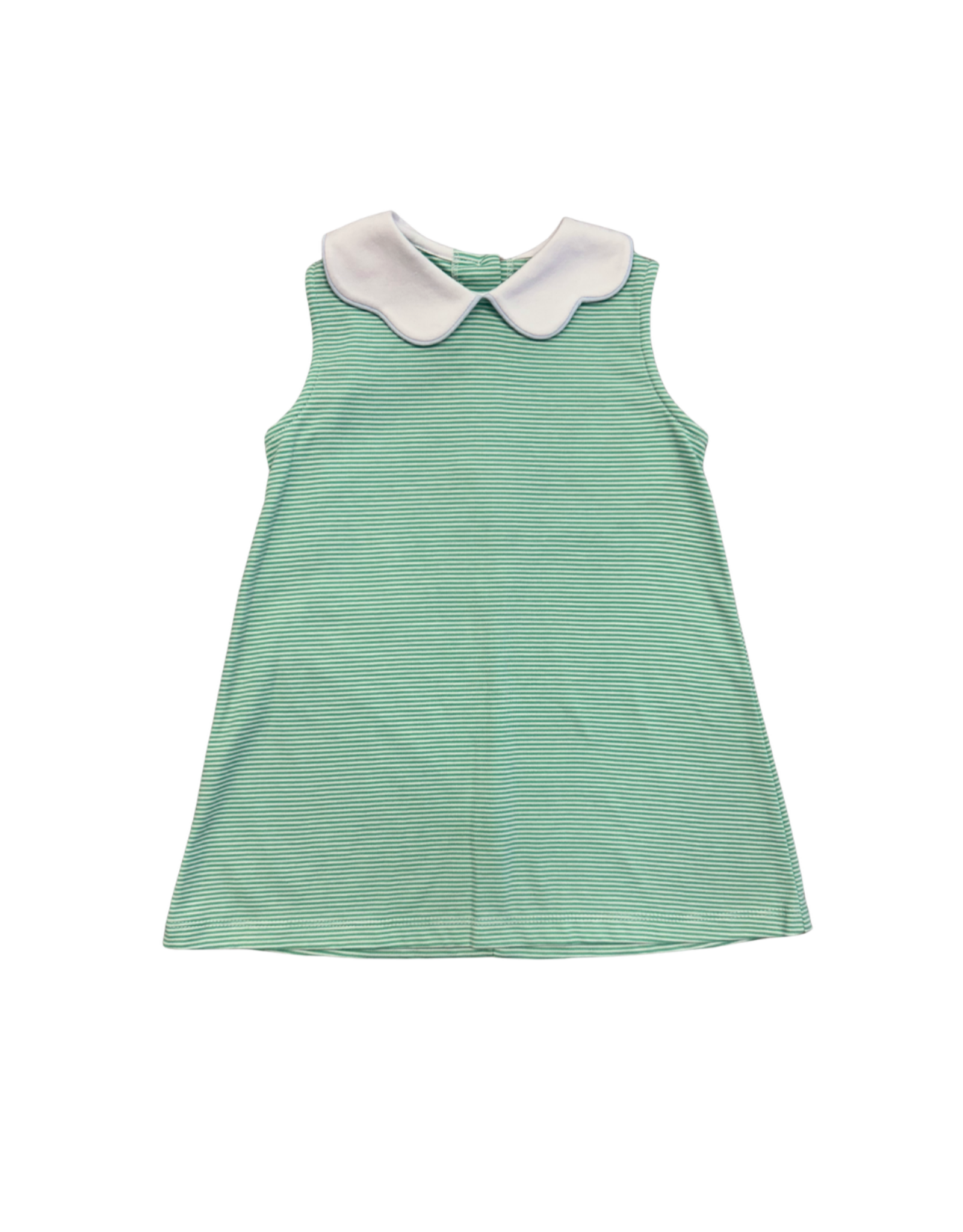 Zuccini Bryar Sleeveless Dress, Covington Green Stripe Knit with Blue Trim