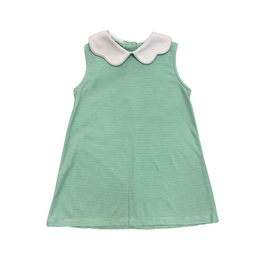 Zuccini Bryar Sleeveless Dress, Covington Green Stripe Knit with Blue Trim