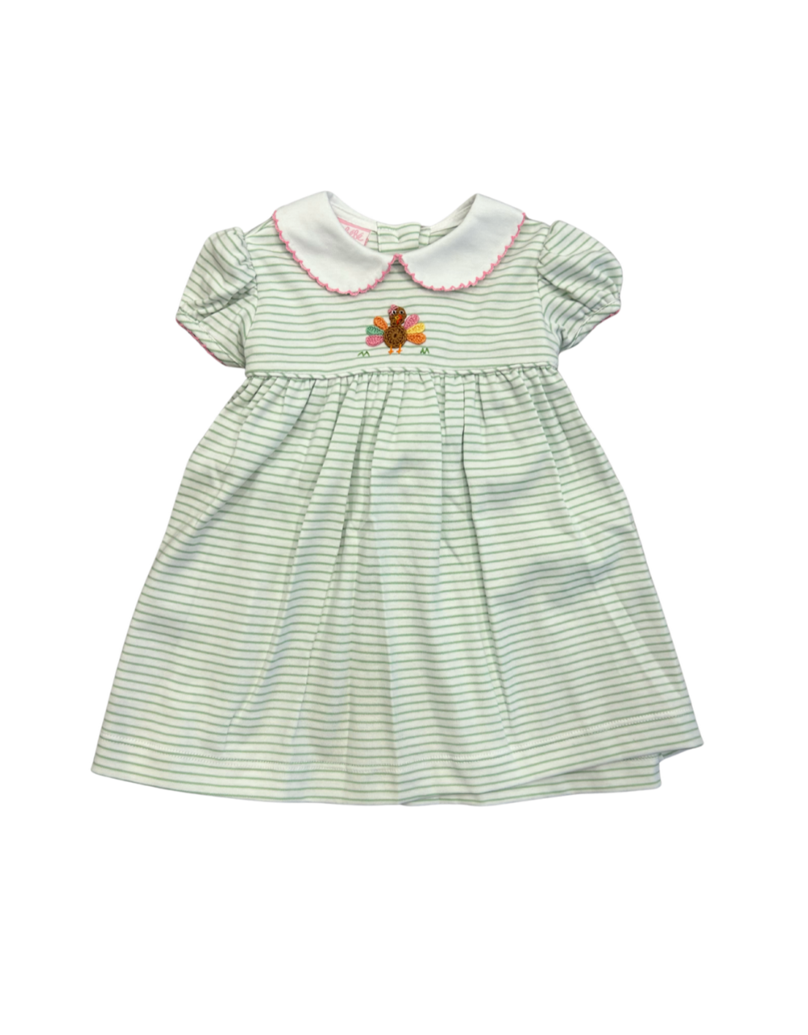 Petit Bebe Turkey Green Stripe Knit Dress