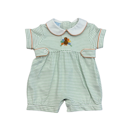 Petit Bebe Turkey Green Stripe Knit Bubble