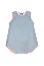 Zuccini Rosemary Jumper, Lt Blue Cord Pink Trim