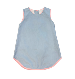 Zuccini Rosemary Jumper, Lt Blue Cord Pink Trim