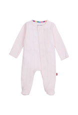 Magnetic Me Love Lines Pink Pointelle Magnetic Footie
