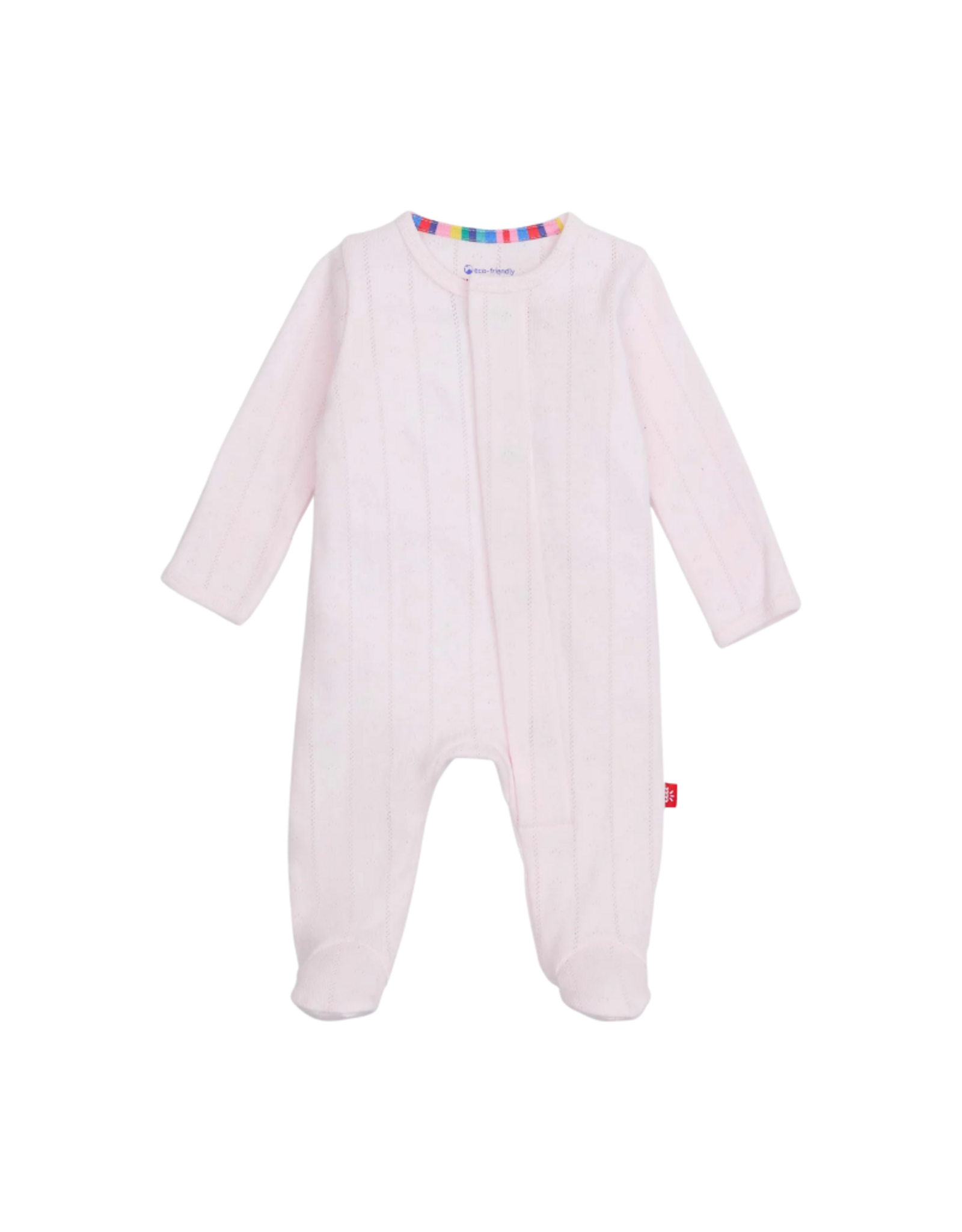 Magnetic Me Love Lines Pink Pointelle Magnetic Footie