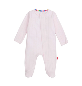 Magnetic Me Love Lines Pink Pointelle Magnetic Footie