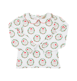 The Beaufort Bonnet Company Maudes LS Peter Pan Collar Pima Shirt. North Pole POrtrait