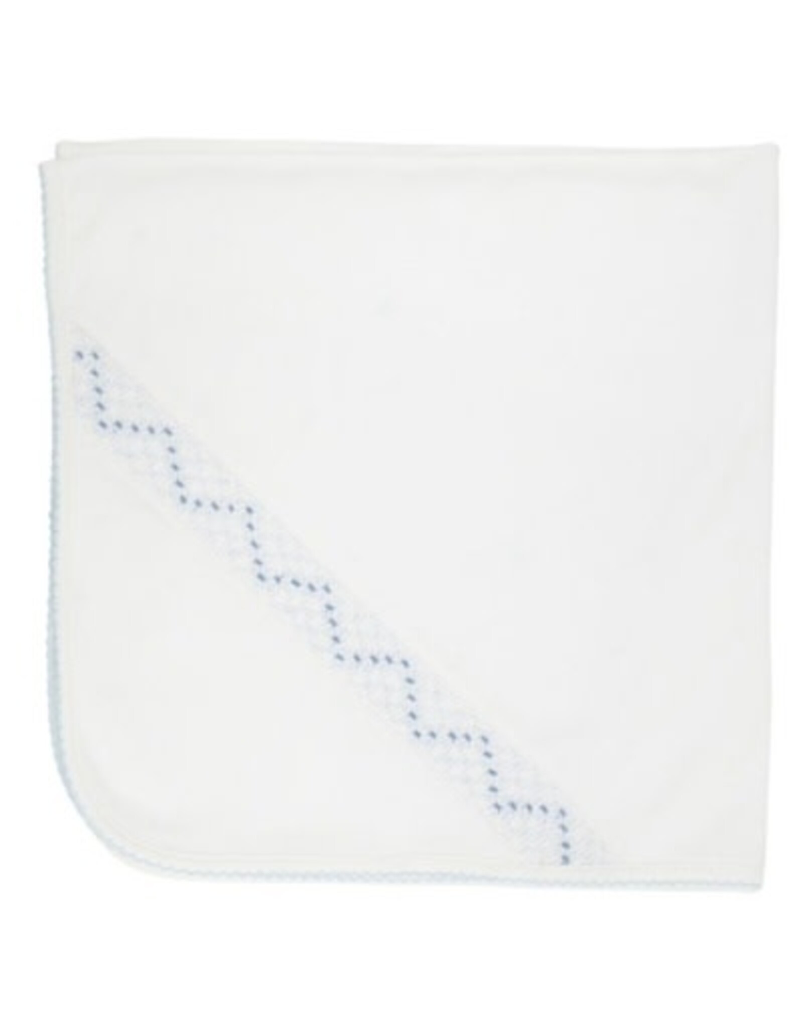 The Beaufort Bonnet Company Sweetly Smocked Blessing Blanket White/Blue & Periwinkle