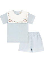 LullabySet Christian Short Set, Blessings Blue Batiste, Holly