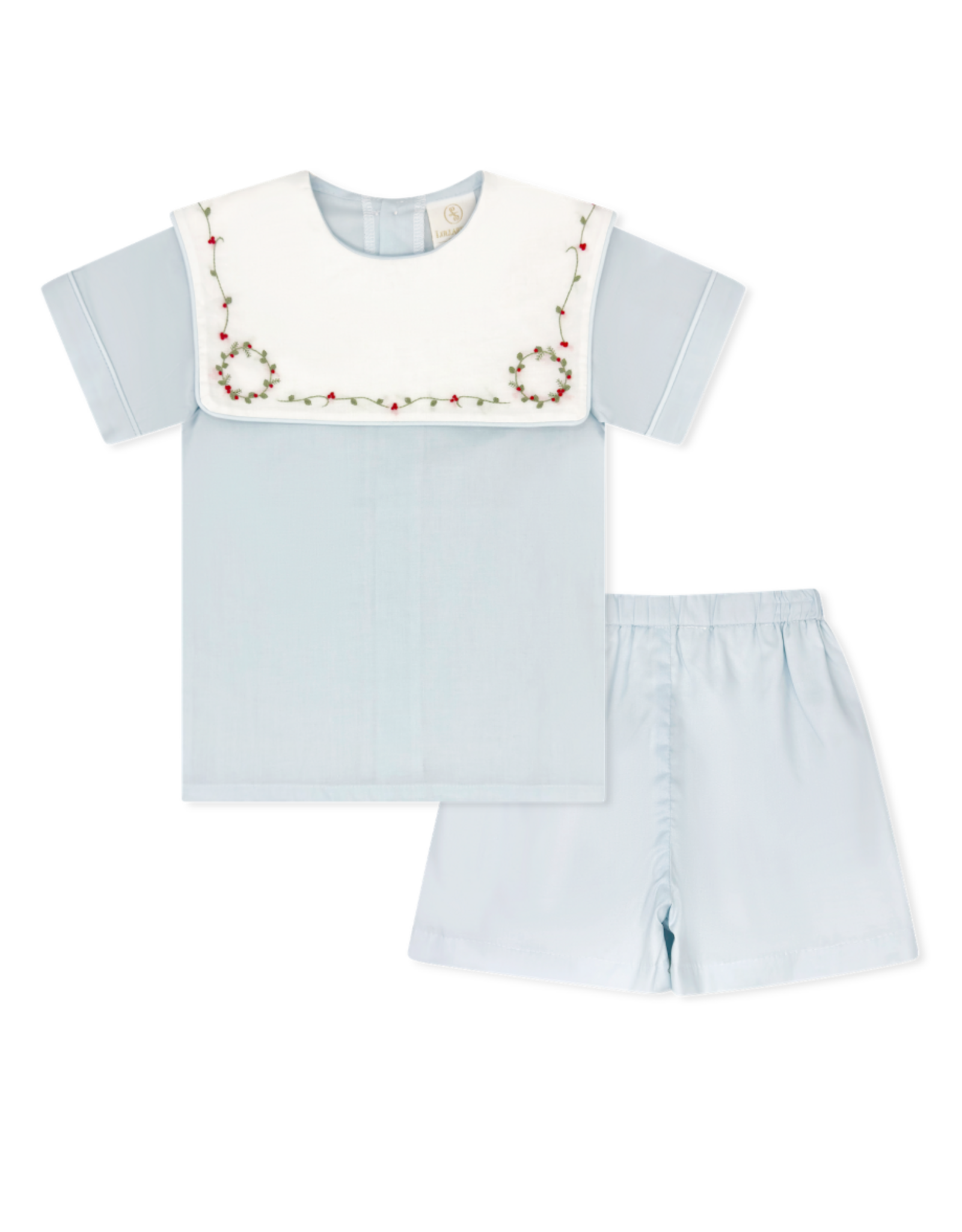 LullabySet Christian Short Set, Blessings Blue Batiste, Holly