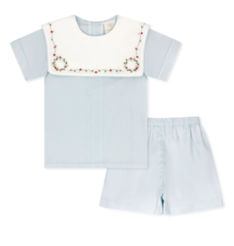 LullabySet Christian Short Set, Blessings Blue Batiste, Holly
