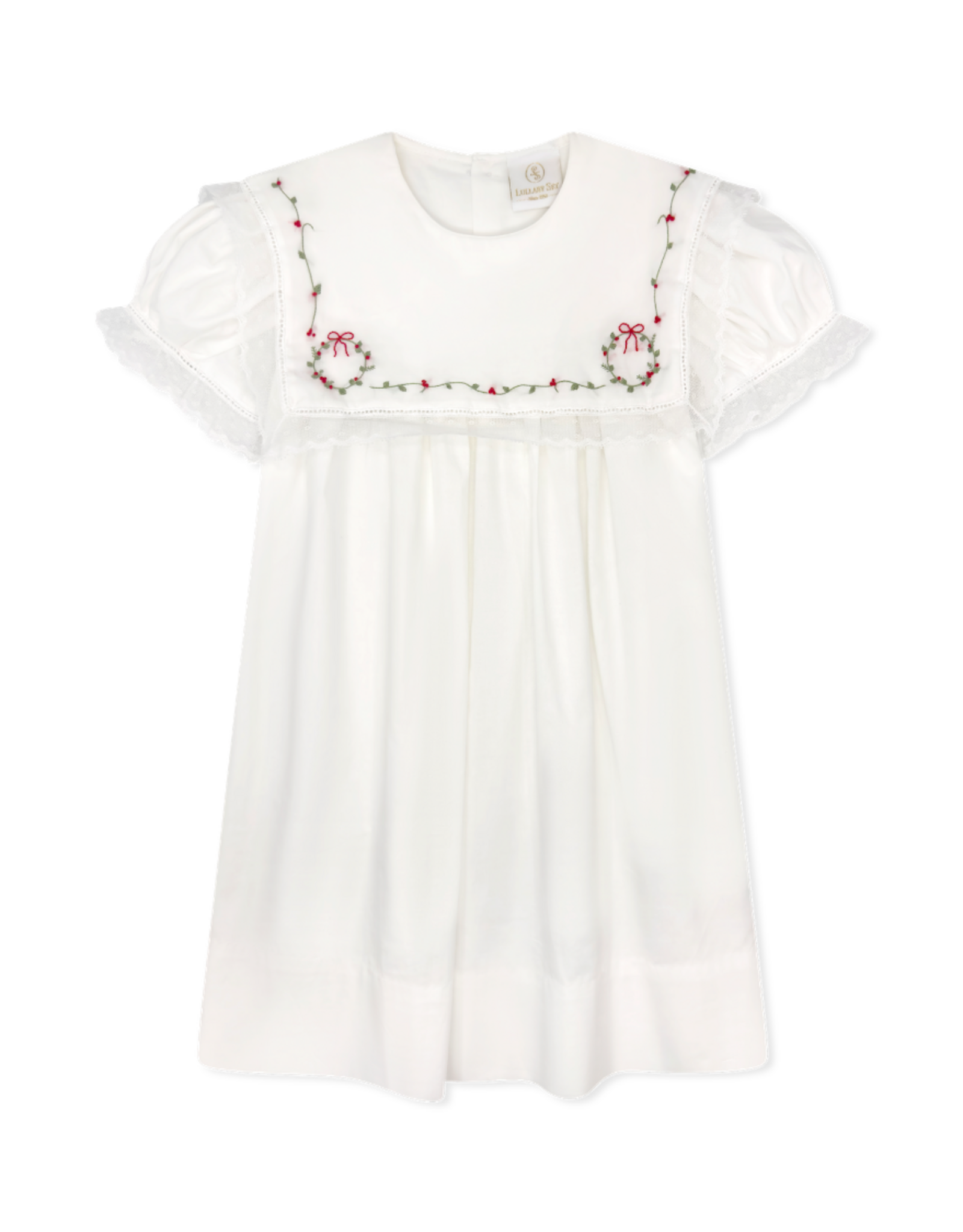 LullabySet Hope Chest Dress, Blessings White Batiste, Wreaths