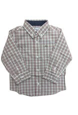 SouthBound LS Dress Shirt, Red/ Green Plaid