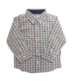 SouthBound LS Dress Shirt, Red/ Green Plaid