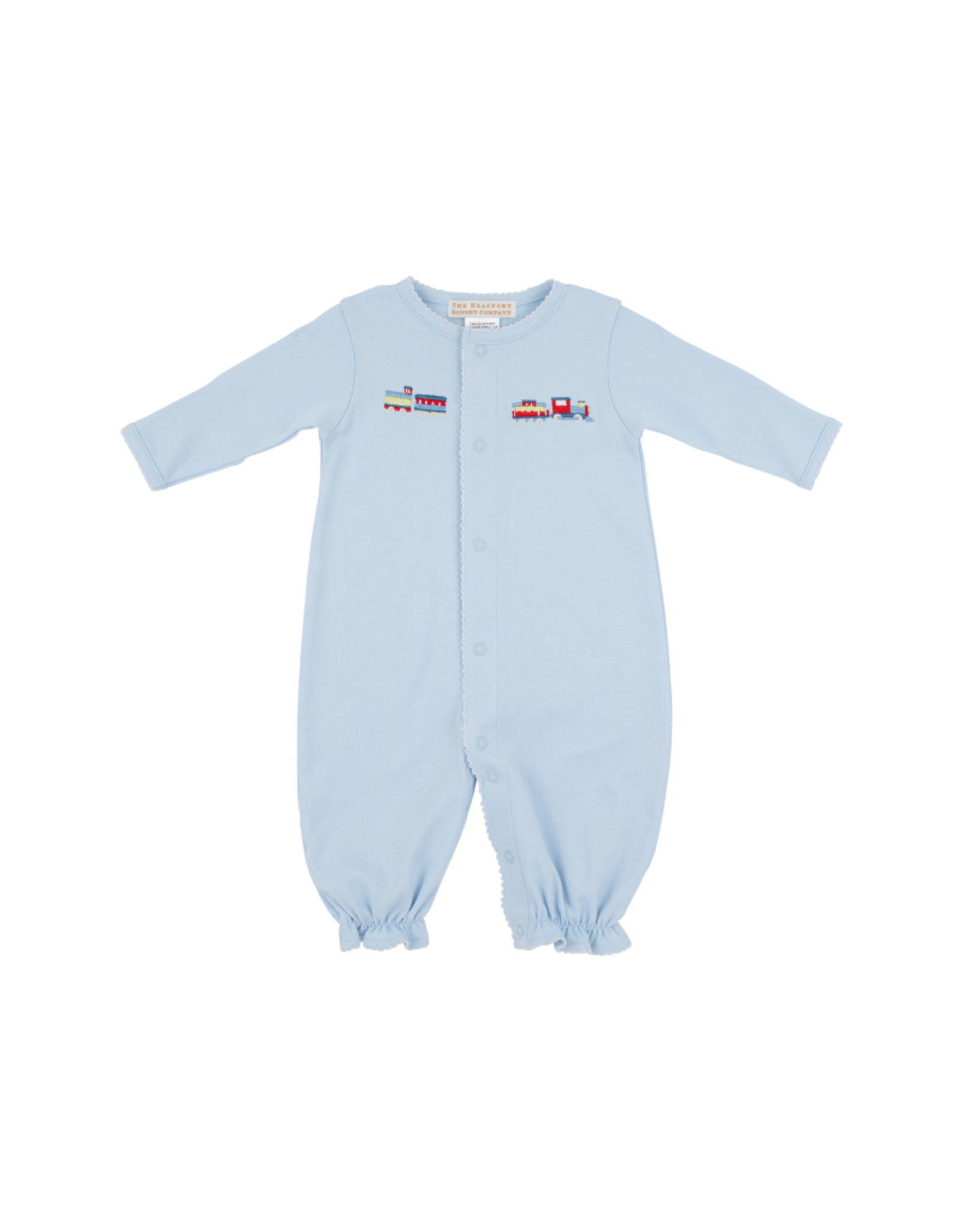 The Beaufort Bonnet Company Twinkle Twinkle 2 in 1 Gown, Buckhead Blue Train NB