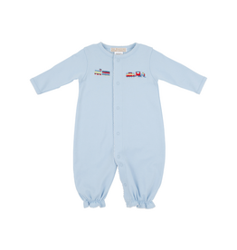 The Beaufort Bonnet Company Twinkle Twinkle 2 in 1 Gown, Buckhead Blue Train NB