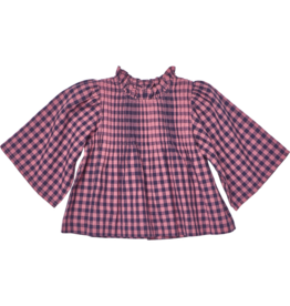 Pink Chicken Jaipur Top, Pink Blue Check