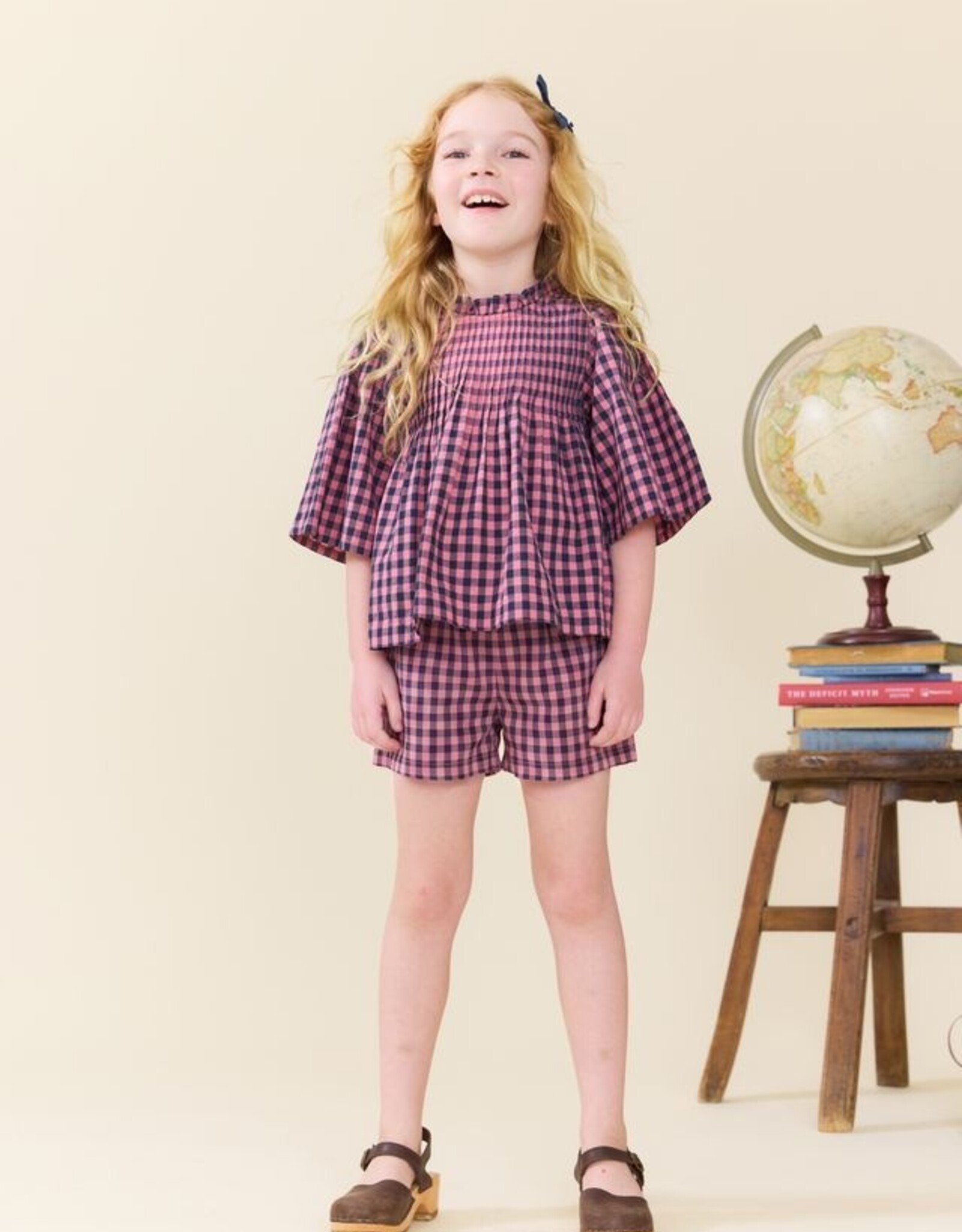 Pink Chicken Jaipur Top, Pink Blue Check