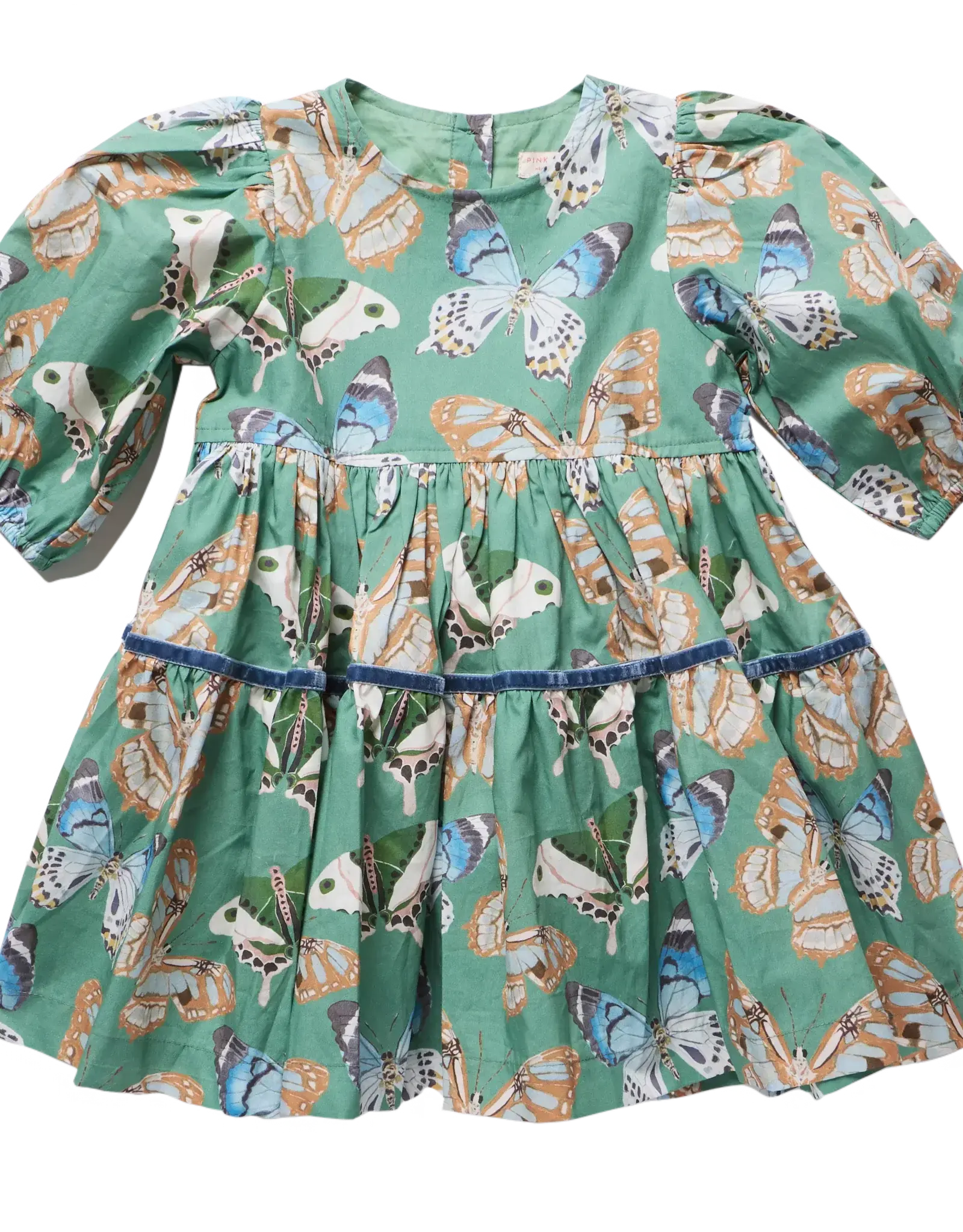Pink Chicken Maribelle Dress, Green Butterflies