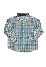 SouthBound LS Dress Shirt, Blue/Green/Tan Plaid