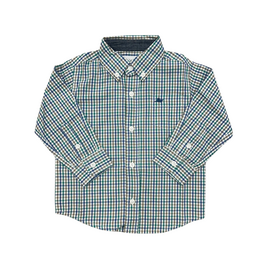 SouthBound LS Dress Shirt, Blue/Green/Tan Plaid
