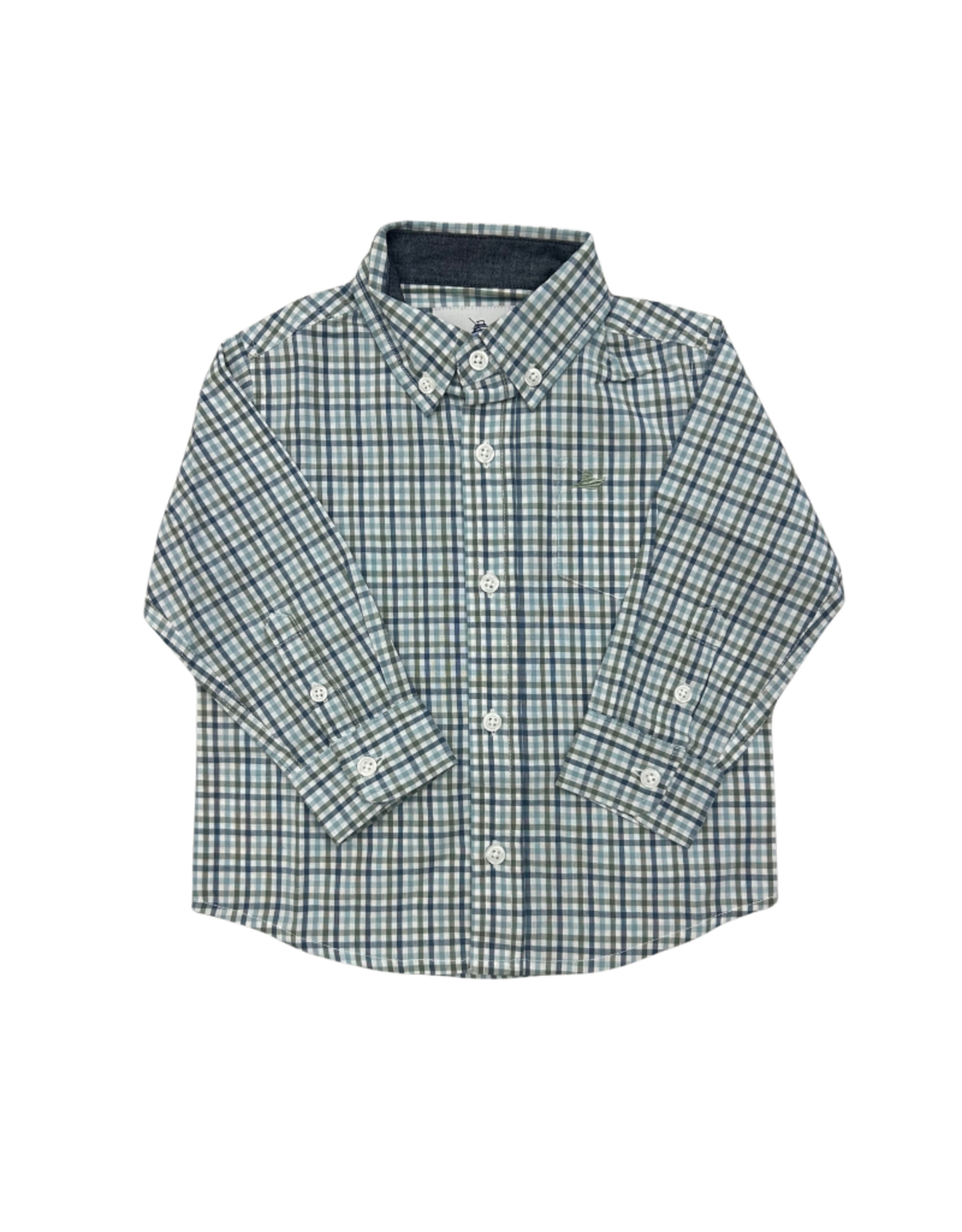 SouthBound LS Dress Shirt, Blue/Green Plaid