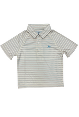 SouthBound LS Dryfit Polo, Sand/Blue Stripe