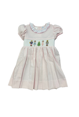 Lulu Bebe LLC Pink Nutcracker Smocked Dress w/ Ruffle Collar
