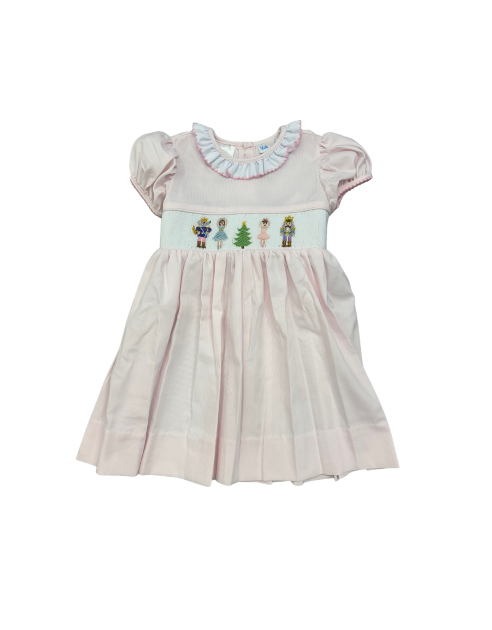 Lulu Bebe LLC Pink Nutcracker Smocked Dress w/ Ruffle Collar