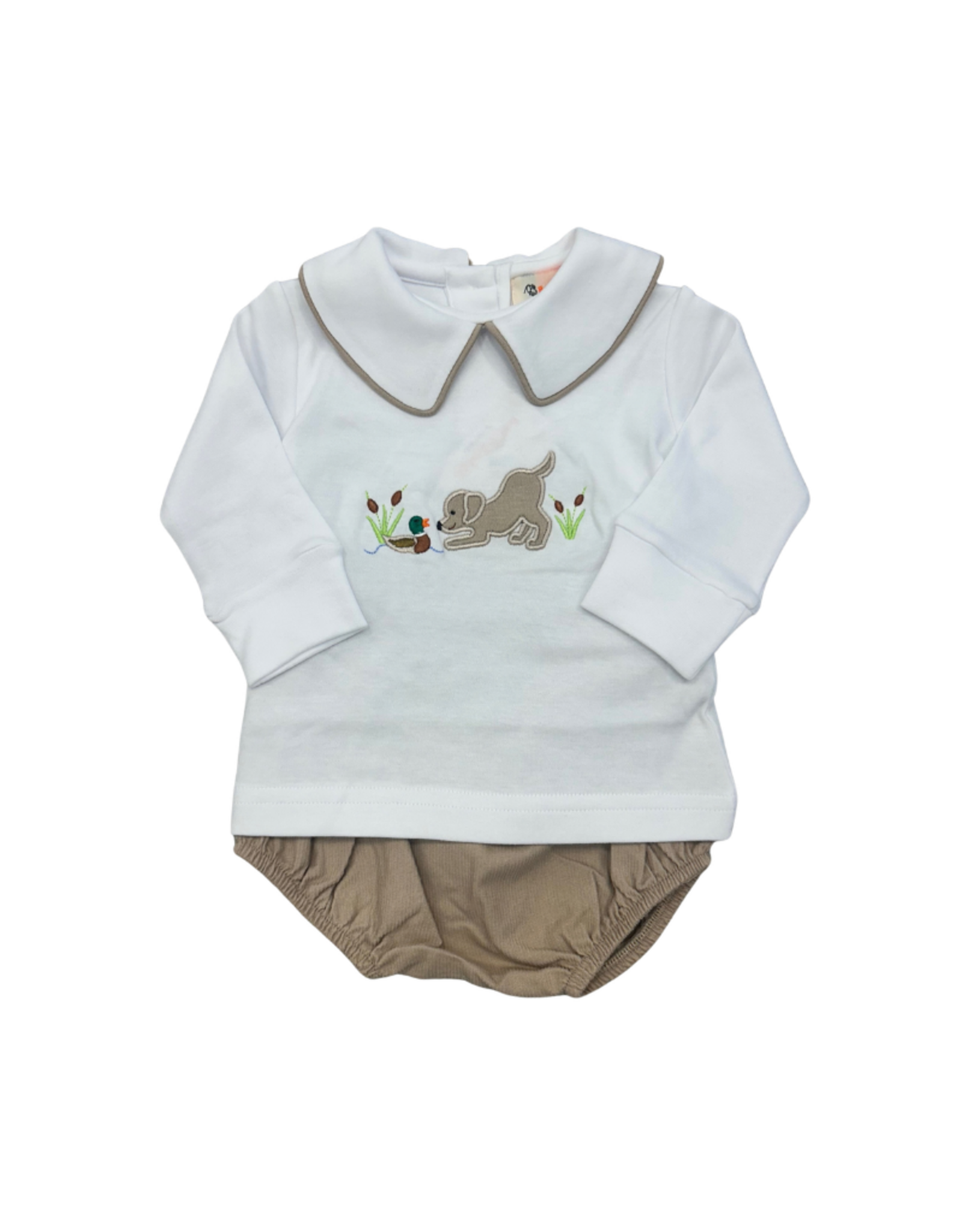 Luigi Lab and Mallard Tan Corduroy Diaper Set