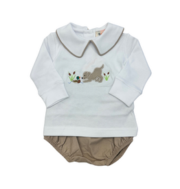 Luigi Lab and Mallard Tan Corduroy Diaper Set