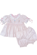 Percy & Tyne Clara Bloomer Set, Pink Bitty Dot Cord