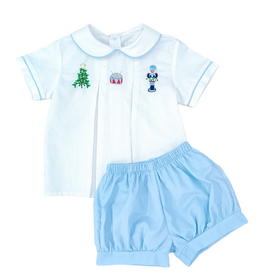 Percy & Tyne Nutcracker Diaper Set, Blue Bitty Dot Cord