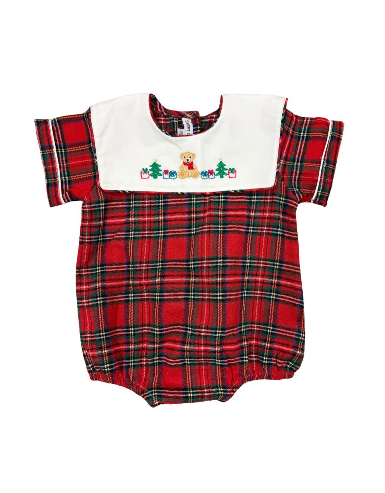 Sweet Dreams Teddy Bear Emb Tartan Plaid Bubble, Boy