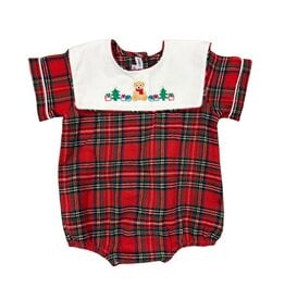 Sweet Dreams Teddy Bear Emb Tartan Plaid Bubble, Boy