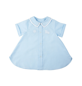 Feltman Brothers Blue Open Front Daygown with Train NB