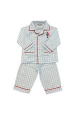 Sweet Dreams Nutcracker Emb Blue Plaid PJ Set