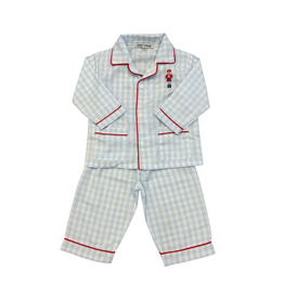 Sweet Dreams Nutcracker Emb Blue Plaid PJ Set