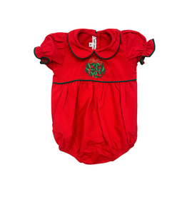 Sweet Dreams Holly Bow Ornament Emb Red Bubble