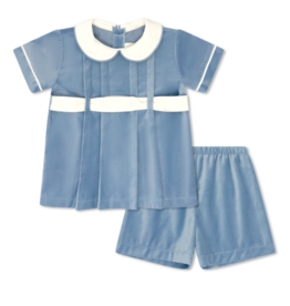LullabySet Benton Short Set, Beaufort Blue Velvet