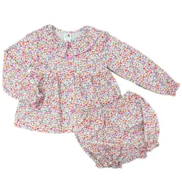 Love George Pink Floral Button Bloomer Set