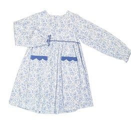 Ishtex Blue Ditsy Flower Empire Dress