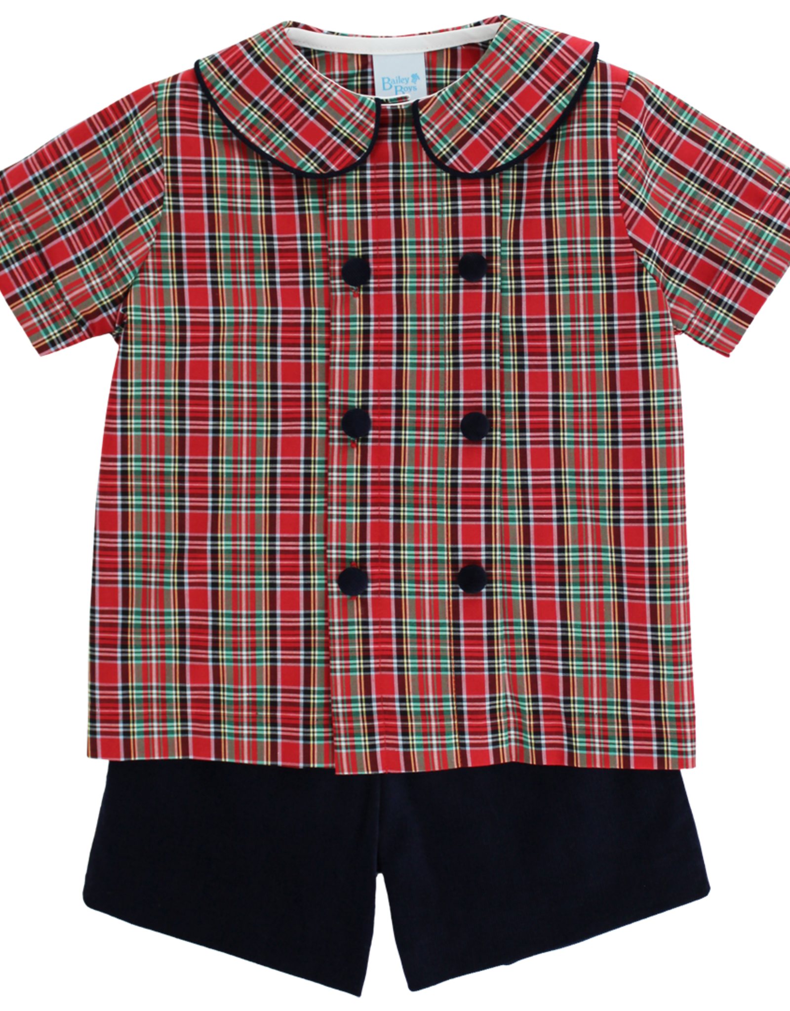The Bailey Boys '26 Tartan w/ Navy Cord Dressy Short Set