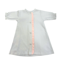 Auraluz White/Pink Knit Ruffle Daygown