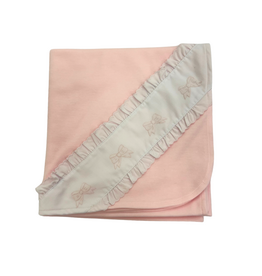 Auraluz Pink Knit Blanket Bow Ribbons
