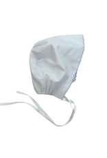 Auraluz Baby Bonnet with Blue Scallop Trim