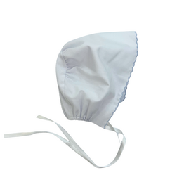 Auraluz Baby Bonnet with Blue Scallop Trim